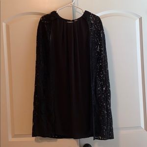 Chelsea & Violet Black Lace Cape Dress